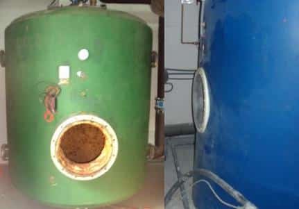 Dep�sito de agua caliente sanitaria en mal estado